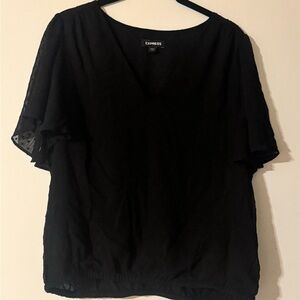 Express Black Blouse with Butterfly Sleeves